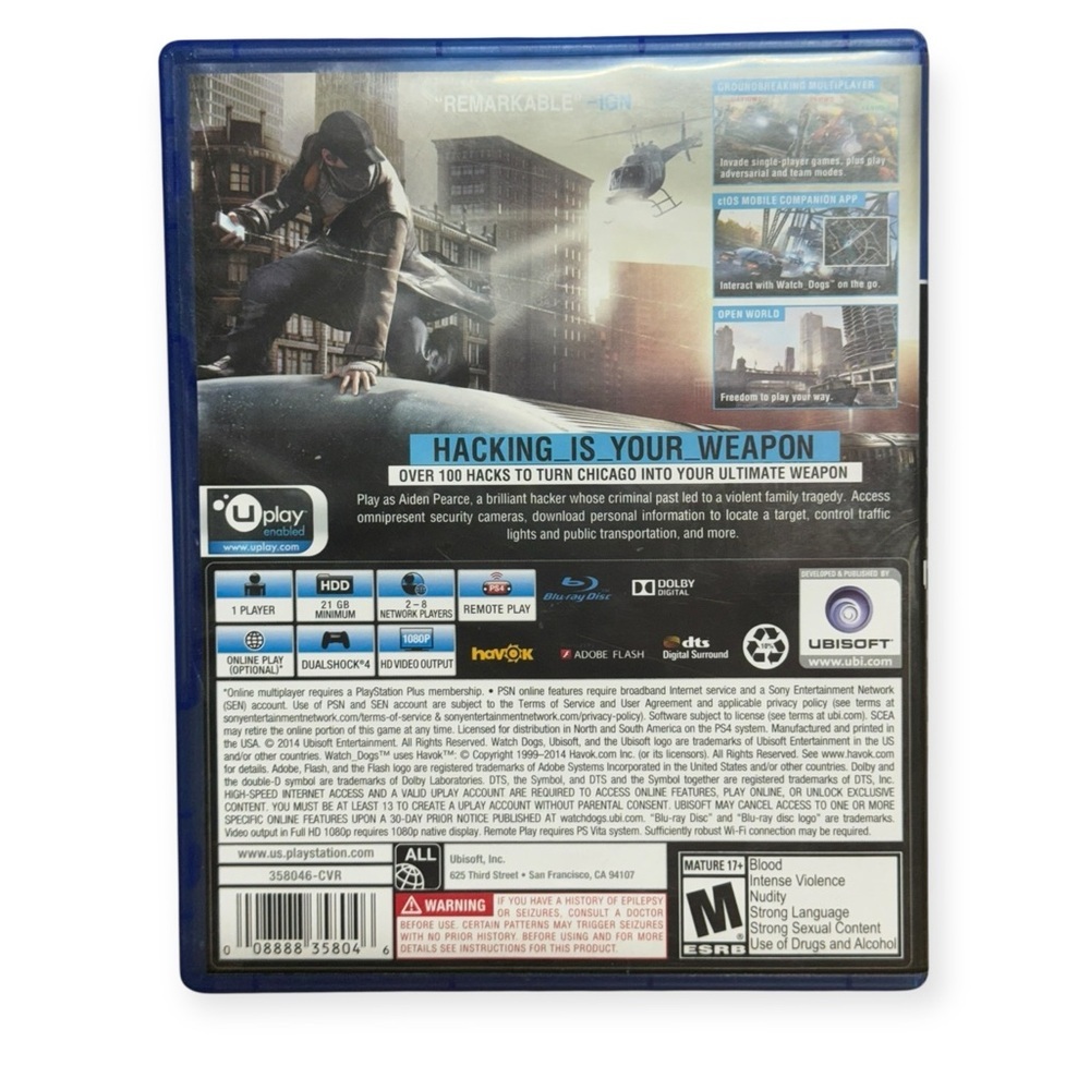 Sony PS4 Watch Dogs Video Game - Picture 2 of 2